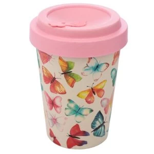 Butterfly Reusable Screw Top Bamboo Composite Travel Mug