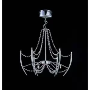 Zest round pendant light 9 polished chrome/crystal bulbs