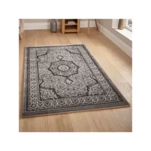 Heritage 4400 Traditional Hand Carved Runner, Grey, 67 x 240 Cm - Think Rugs