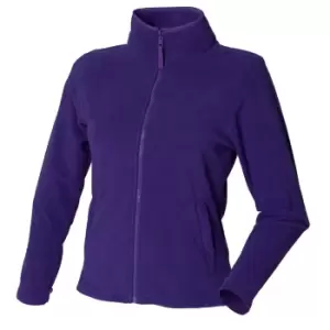 Henbury Womens/Ladies Microfleece Anti-Pill Jacket (S) (Purple)