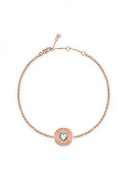 Radley Rose Gold Plated Sterling Silver Crystal Heart Ladies Bracelet