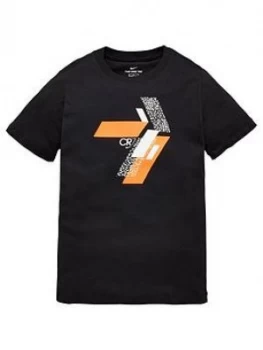 Boys, Nike Youth CR7 Hook Short Sleeve T-Shirt - Black, Size L