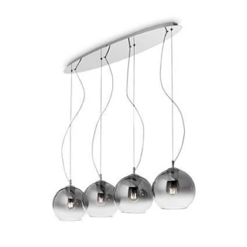 Discovery Fade 4 Light Large Hanging Ceiling Pendant Light Chrome, E27