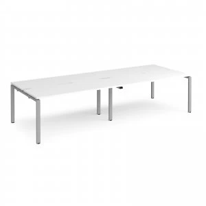 Adapt II Double Back to Back Desk s 3200mm x 1200mm - Silver Frame whi