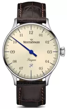 MeisterSinger PMD903 Pangaea Date Brown Alligator Strap Watch