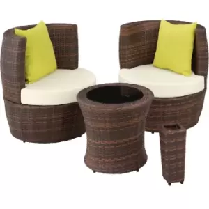 Tectake Nizza Rattan Bistro Set - Brown