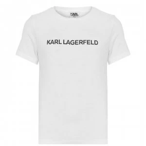 KARL LAGERFELD Junior Boys Basic Print T Shirt - WHITE