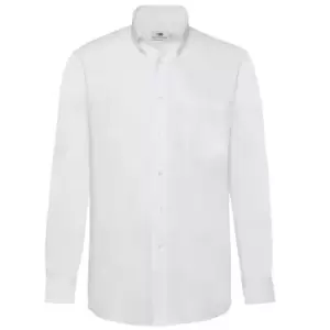 Fruit Of The Loom Mens Long Sleeve Oxford Shirt (XL) (White)