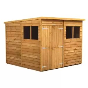 Power 8x8 Overlap Pent Double Door Shed