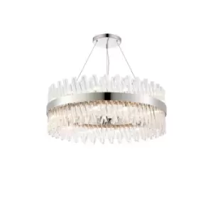 Lysander 24 Light G9, Ceiling Pendant Round, Polished Nickel, Clear Item Weight: 23.13kg