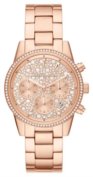 Michael Kors MK7302 Ritz Crystal Chronograph Dial Rose Watch