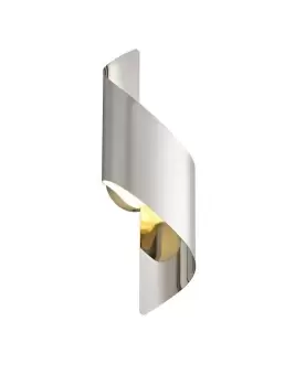 Wall Lamp Small, 1 x 8W LED, 3000K, 640lm, Silver, Polished Chrome