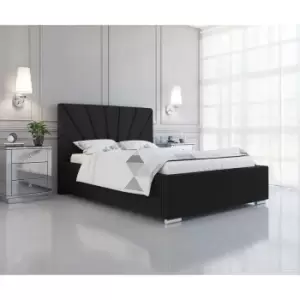 Khuduro Bed Double Plush Velvet Black