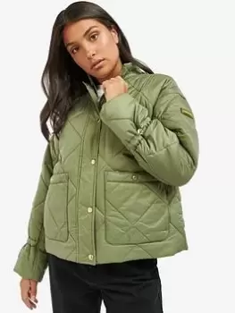 Barbour International Falkenberg Quilt Jacket - Greem, Green, Size 16, Women