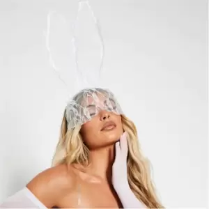 I Saw It First Lace Veil Bunny Ears Headband - White