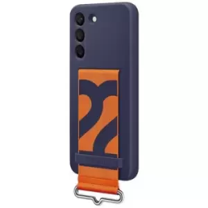 Samsung Silicone Cover with Strap Back cover Samsung Galaxy S22 Navy, Orange