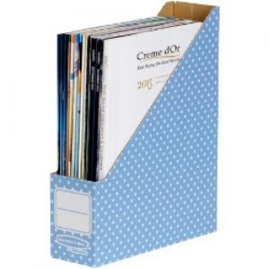 R Kive Magazine File Style Cardboard Blue White 26.3 x 8.1 x 31.6cm 10 Pieces