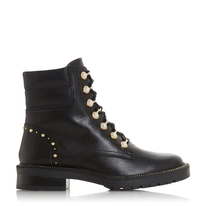 Dune Black Leather 'Pearley' Ankle Boots - 4