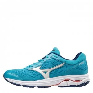 Mizuno Wave Rider 22 Ladies Running Shoes - Blue/Wht/Peach