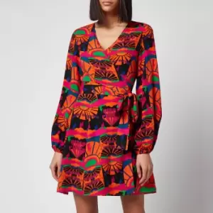 Never Fully Dressed Womens Disco Groove Wrap Dress - Multi - UK 6