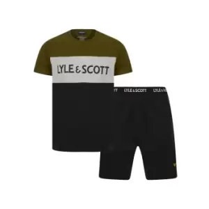 Lyle & Scott Mens Steven Lounge Set - Black/Dark Olive - M