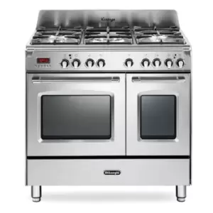 DeLonghi DVTR906DFSS 90cm Vintage Twin Cavity Dual Fuel Range Cooker S