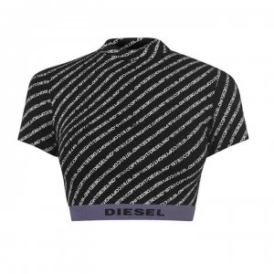 Diesel Logo Crop Top - Blk E4982