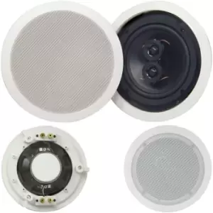 QUALITY 6.5" 100W Dual Tweeter Stereo Ceiling Speaker 8Ohm Compact Hi Fi Roof PA