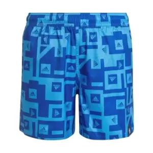 adidas Must Have Graphic Swim Shorts Kids - Blue