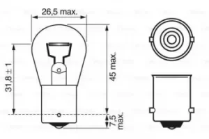 Bosch 1987302280 Front Signal Lamp Car Bulb P21W 12 V 21 W