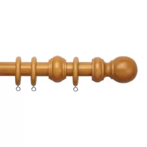 Classic Circular Finial Wood Fixed Curtain Pole 28mm