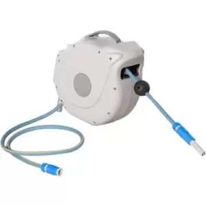 Retractable Hose Reel Wall Mounted w/ Lead-in Hose and Handle, 10m - Grey - Outsunny