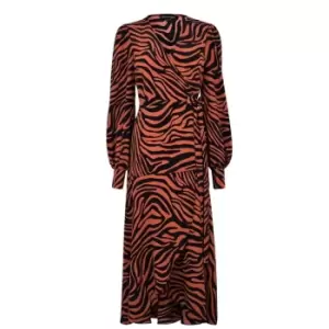 Biba Zebra Wrap Dress - Multi