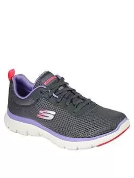 Skechers Flex Appeal 4.0 Brilliant View Trainers, Charcoal, Size 7, Women