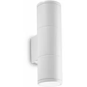 White GUN 2-light aluminum wall light