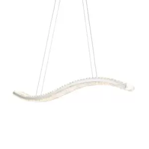 Foggia Single Pendant Ceiling Lamp, Chrome Plate, Crystal