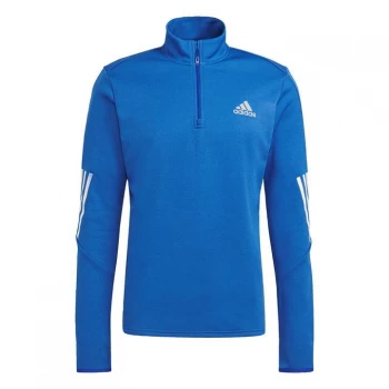 adidas Quarter-Zip Long-Sleeve Top Mens - Bold Blue