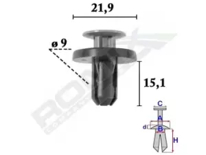 ROMIX Clip, trim-/protection strip TOYOTA,LEXUS C70622 9046709227,9046709227