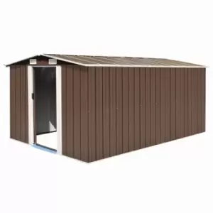 Vidaxl Garden Shed 257X392X181cm - Metal Brown