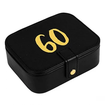 Signography Black Leatherette & Gold Foil Jewellery Box - 60