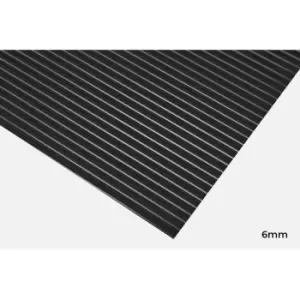 Wide Rib Rubber Mat 6mm x 120cm - 10m Roll