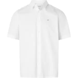 Calvin Klein Stretch Poplin S/S Regular Shirt - White