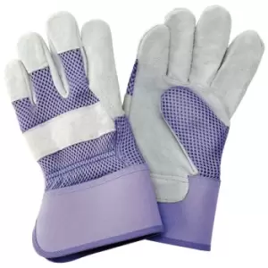 Kent&stowe - Rigger Gloves Heavy Duty Gardening Utility Suede Purple Medium