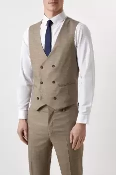 Mens Slim Fit Stone End On End Waistcoat