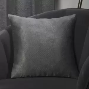 Emma Barclay Ambiance Woven Chunky Knit Cushion Cover, Charcoal, 43 x 43 Cm