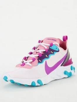 Nike React Element 55 - Pink/Multi , Pink/Multi, Size 5, Women