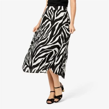 Biba Pleated Maxi Skirt - Zebra print