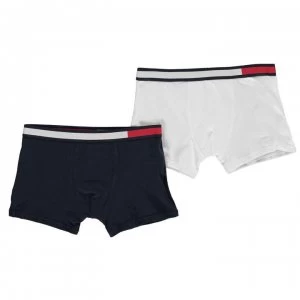 Tommy Hilfiger 2 Pack Flag Band Trunks - White/Navy