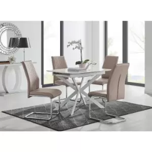 Lira 100 Extending Dining Table and 4 Cappuccino Lorenzo Chairs - Cappuccino