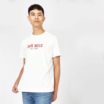 Jack Wills Murphy Graphic Logo T-Shirt - Vintage White